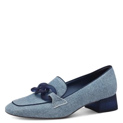 Afbeelding van Tamaris Trotteur Klassieke pumps, Dames, Maat: 42, Denim comb Leer