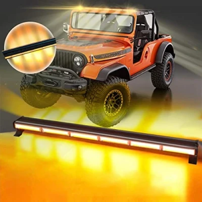 Afbeelding van AnTom 90 cm, 240 W, oranje led zwaailicht, 12 V 24 V, geel, waarschuwing en 3 meter snoer, 16 knipperende stroboscoopmodi