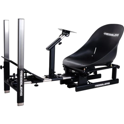 Afbeelding van Rebblers Kart Kantelbare Race simulator met zwarte kuipstoel voor Rallyracing F1 races en andere racegames
