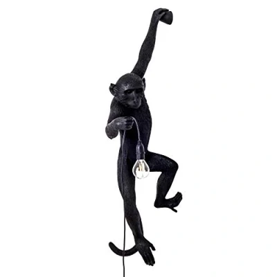 Afbeelding van Seletti Monkey Hanglamp, hars, zwart, 89 x 45 29 cm