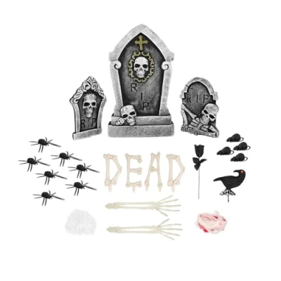 Afbeelding van Boland Grafsteen decoratieset Horror Skelet Beenderen Grafstenen Halloween versiering binnen &amp; buiten