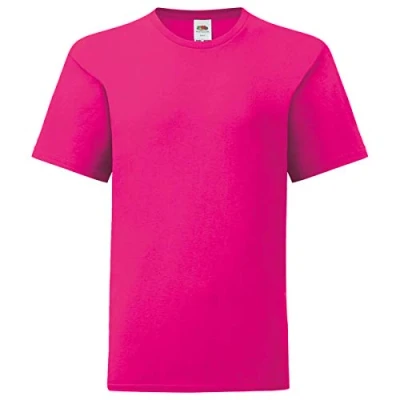 Afbeelding van Fruit of the Loom Kids Iconic T Shirt, Fuchsia, 104