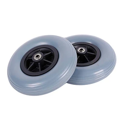 Afbeelding van SMYH 8 &quot;X 2&quot; (200x50) PU Rubber Antislip Rolstoel Wielen Voorwielen, voor Veel Standaard Rolstoelen/Elektrische Vervang 1 Paar