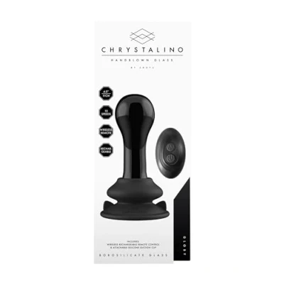 Afbeelding van Globy Glass Vibrator With Suction Cup and Remote Rechargeable 10 Speed Black