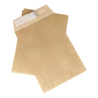Afbeelding van 100 A5 map, envelop C5 162 x 229 mm Kraft 90 g sluiting met zelfklevende plakstrip stuks. opening kleine zijde