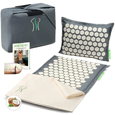 Afbeelding van BACKLAxx Acupressure Mat en Kussen Set voor Ontspanning Acupressuur Massage Spijkermat, Acupunctuurmat, Nagelmat