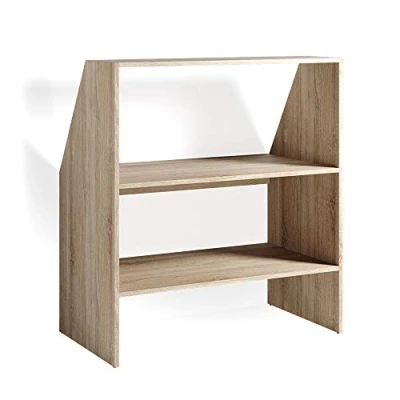 Afbeelding van Vicco schuine dakenrek, boekenplank, wandrek, staand rek, dak, Sonoma eiken)