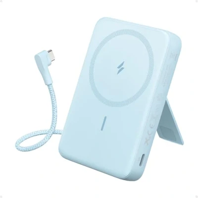 Afbeelding van Power Bank (10K, magnetisch, draadloos, geïntegreerde USB C kabel)