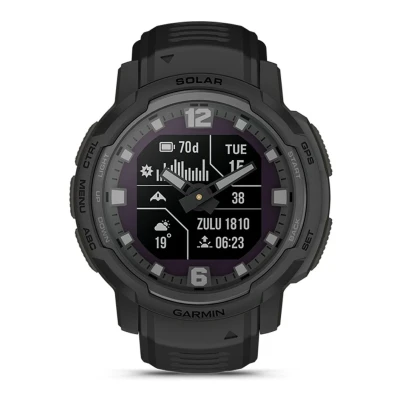 Afbeelding van Garmin heren Instinct Crossover Solar Graphite smartwatch 45 mm in de kleur Zwart
