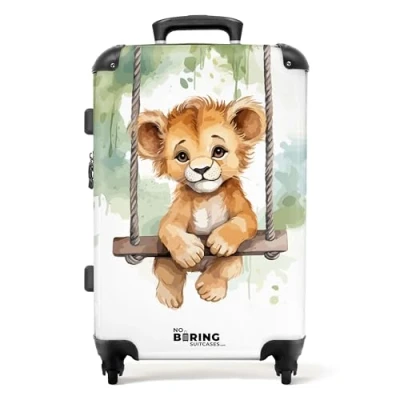 Afbeelding van NoBoringSuitcases.com® Baby koffer leeuw Reiskoffer groot 20 kg bagage