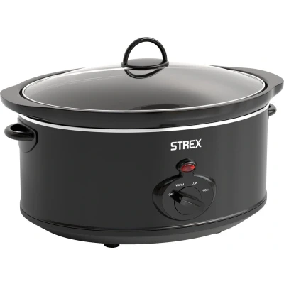 Afbeelding van Strex Slowcooker 6.5L Uitneembare Keramische Binnenpan Warmhoudfunctie Slow Cooker Zwart