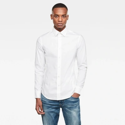 Afbeelding van G Star Dressed Super SLIM Overhemd, Heren, Maat: Medium, White