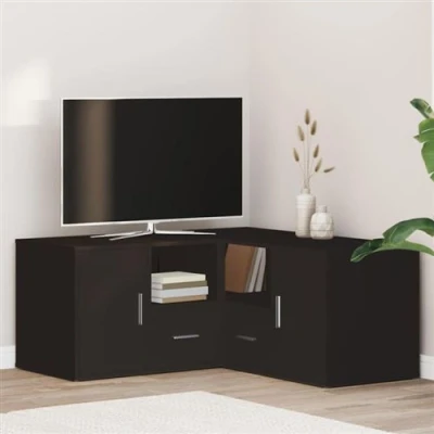 Afbeelding van vidaXL Hoekkast 160x40x45 cm bewerkt hout zwart