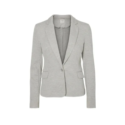 Afbeelding van Vero Moda Vmjulia LS DNM NOOS Blazer, Dames, Maat: 36, Light grey melange