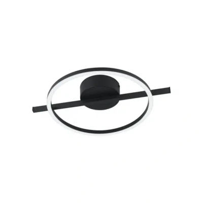 Afbeelding van EGLO Amandolo led plafondlamp, dimbare ronde plafondlamp met afstandsbediening, geometrische metalen lamp, zwart, warm wit, koud RGB achtergrondverlichting