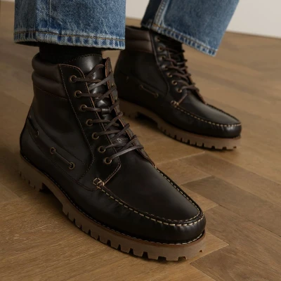 Afbeelding van Manfield Veterboots, Heren, Maat: 40, Braun Schoenen