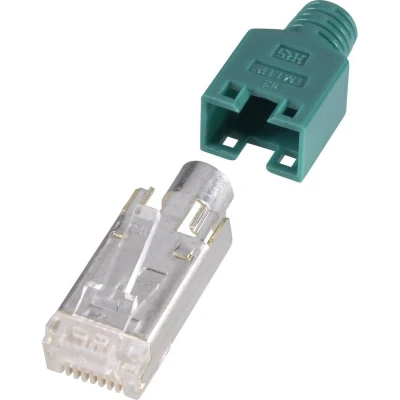 Afbeelding van Hirose Electronic RJ45 connector, afgeschermd CAT5e Stekker, recht Aantal polen: 8P8C Groen 10 stuk(s)