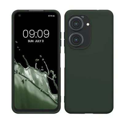 Afbeelding van kwmobile telefoonhoesje geschikt voor ASUS Zenfone 10 / 9 Hoesje smartphone Back cover in mosgroen