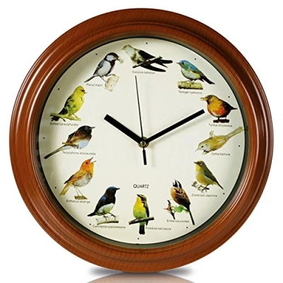 Afbeelding van Vogelmelodie wandklok Bruin 33 cm