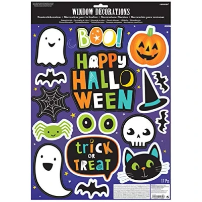Afbeelding van AMSCAN Raamstickers Halloween Vrienden