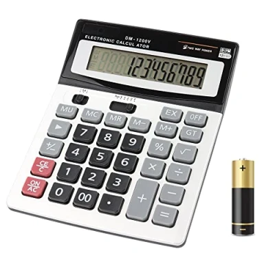 Afbeelding van HIHUHEN rekenmachine, standaard dual power (zonne energie en batterij) 1 x Calculator