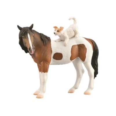 Image de Collecta animaux de ferme chien cheval junior 125 cm brun/blanc