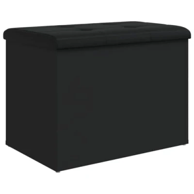Image de vidaXL Banc de rangement noir 62x42x45 cm bois d&#039;ingénierie835137