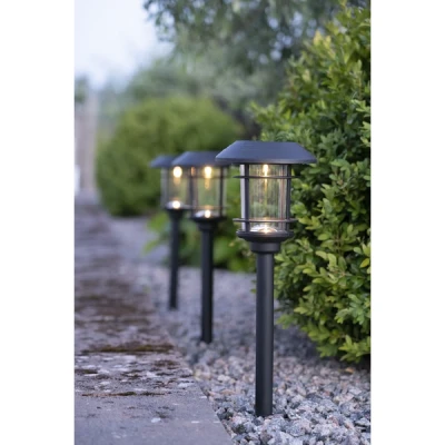 Afbeelding van Solar Priklamp Zwart Set van 3 34CM Zonne Energie