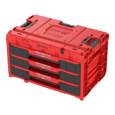 Afbeelding van Qbrick System ONE Lade 3 Gereedschapskist 2.0 Rood Ultra HD 587 x 380 340 mm 27 l met drie laden