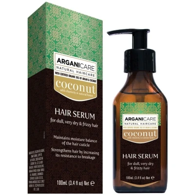 Afbeelding van Arganicare Kokos serie, herstellend serum, met biologische kokosnoot, versterkt en beschermt je haar, verbetert de hantering, anti breuk, hoge hydratatie, droog beschadigd 100 ml
