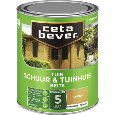 Afbeelding van Ceta Bever Tuinbeits Schuur &amp; Tuinhuis Transparant 077 Grenen 0,75 liter Blanke lak Beits