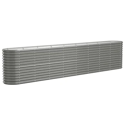 Afbeelding van vidaXL Verhoogd bed voor de tuin, gepoedercoat staal, 332 x 40 68 cm, grijs