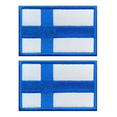 Afbeelding van 2 stuks Finland vlag klittenbandsluiting, Finse tactiek nationaal embleem geborduurd met militair klittenband voor rugzakken, kleding, tassen, uniform, vest, jersey reizen