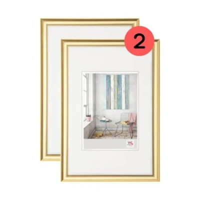 Afbeelding van walther Design KP040GD set van 2 fotolijsten Trendstyle 30x40 cm kunststof goud