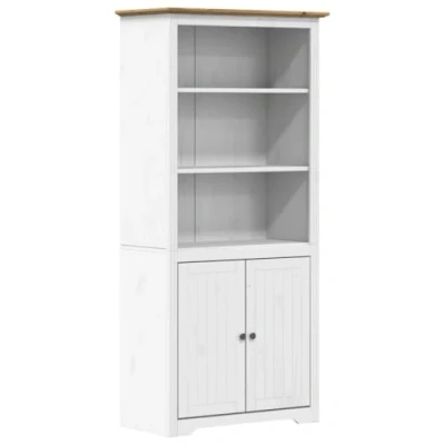 Afbeelding van Boekenkast BODO 80x40x172 cm massief grenenhout wit en bruin