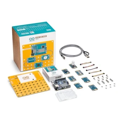 Afbeelding van Arduino Plug and Make Kit [AKX00069] de eenvoudigste manier om met te beginnen, complete set gebaseerd op Uno R4 WiFi en 7 Modulinos, meertalige online gids