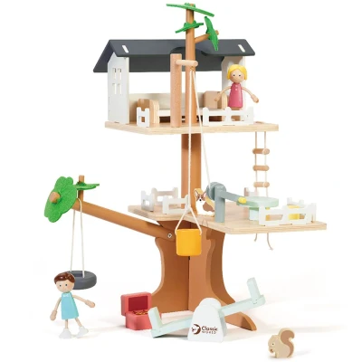 Afbeelding van Classic World Houten Poppenhuis Boomhut, 31dlg.