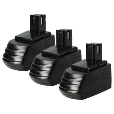 Afbeelding van vhbw 3 x accu compatibel met Hilti SFL 12/15 Flashlight, SID 121 A, SF121 A elektrisch gereedschap (3000 mAh, NiMH, 12 V) vervanging voor SFB121, SFB126, SFB126A