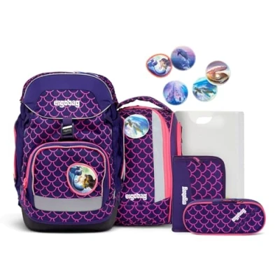 Afbeelding van Ergobag Lumiedition Packset 6TEILIG Schooltas set voor kinderen, Maat: One Size, Perlentauchbär