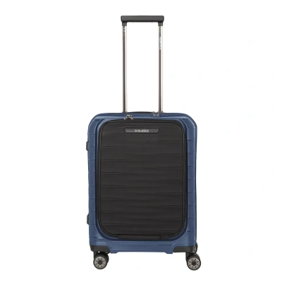 Afbeelding van Travelite Mooby 4w Trolley S Frontpocket blue Harde Koffer