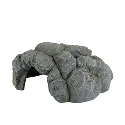 Afbeelding van Terra Della Natuurlijke Decoratie Reptielen Reptielengrot M 24x23x10,5cm Antraciet 1st