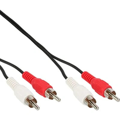 Afbeelding van InLine 20m 2x RCA M/M audio kabel 2 x Zwart, Rood, Wit
