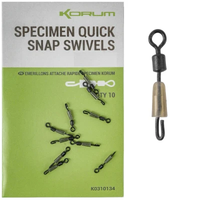 Afbeelding van Korum Specimen Quick Snap Swivels (10pcs) Maat : Small