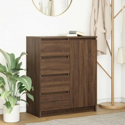 Afbeelding van vidaXL Dressoir met lades 71x35x84 cm spaanplaat bruin eikenkleurig