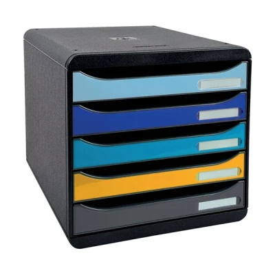 Image de Exacompta Bee Blue Plus module de classement (5 tiroirs) couleurs assorties