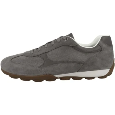 Afbeelding van Geox U Snake 2.0 Sneakers laag, Heren, Maat: 43, Dark stone Leer en textiel