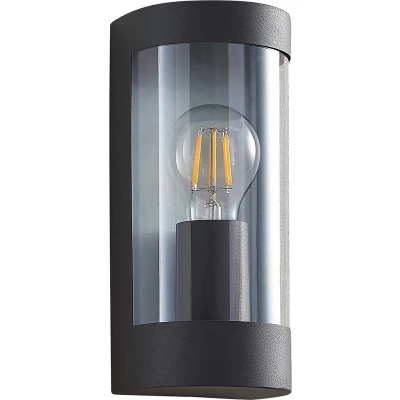 Afbeelding van Lindby buitenwandlamp Junias, 24cm, antraciet, roestvrij staal