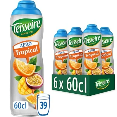 Afbeelding van Teisseire Geen suiker, tropische siroop voor verfrissende dranken, cocktails, jerrycan (6 stuks)