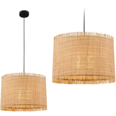 Afbeelding van Borra hanglamp, 1 lamp, natuurlijke kleur, stro, Ø 40 cm