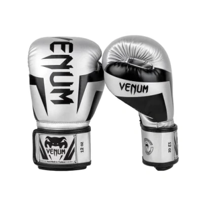 Afbeelding van Venum Elite Bokshandschoenen Microfiber Zilver Zwart 10 OZ